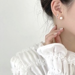 【再販】イヤーカフ風パールピアス◎シルバー