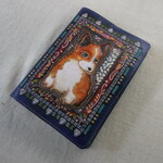 文庫サイズブックカバー　拭き染め＆刻印  牛革