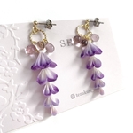 ＊つまみ細工＊藤 花 紫 ピアス＊