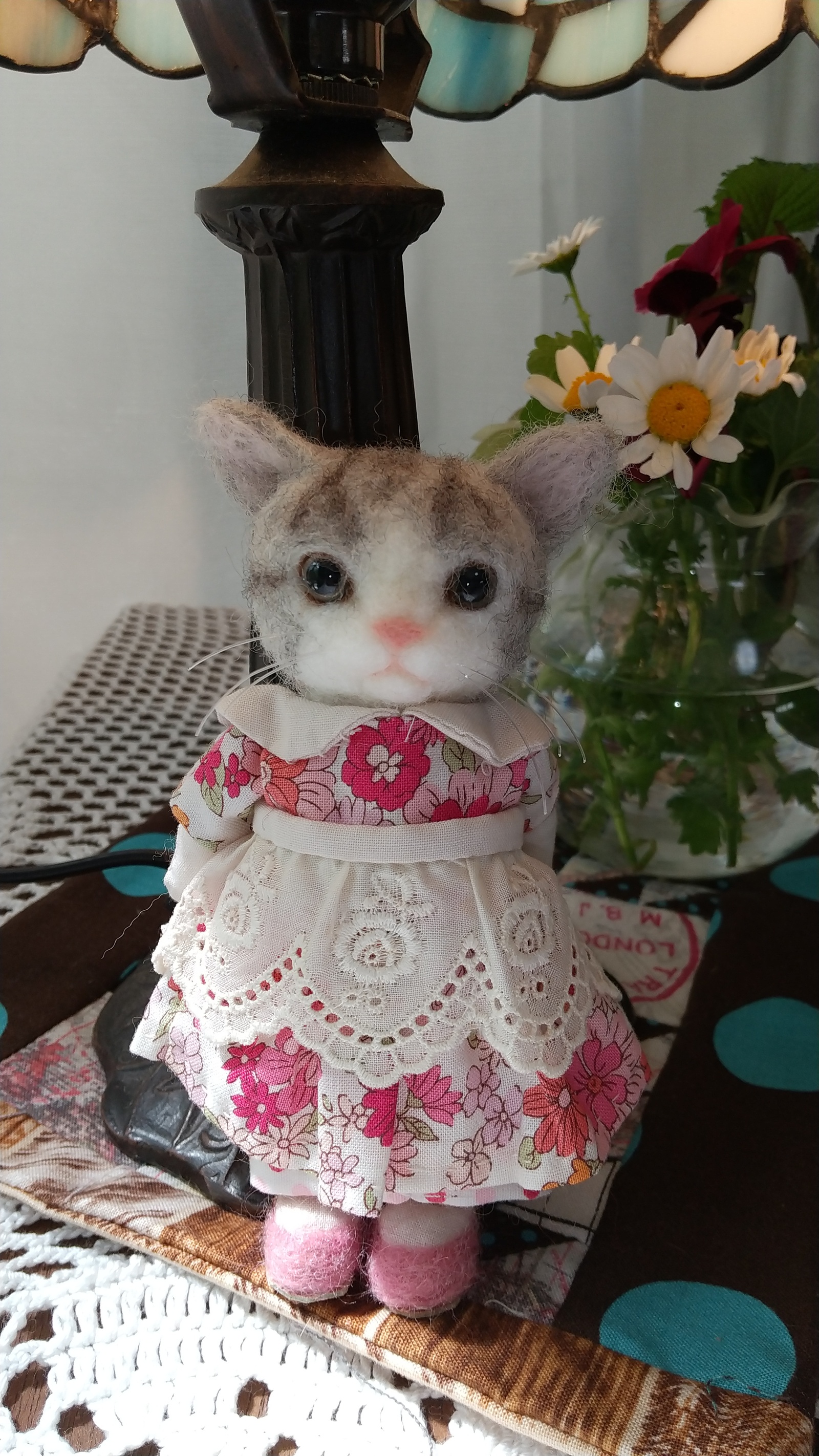 羊毛フェルト猫 着物猫 しろねこ - ANOKO56'S GALLERY | minne