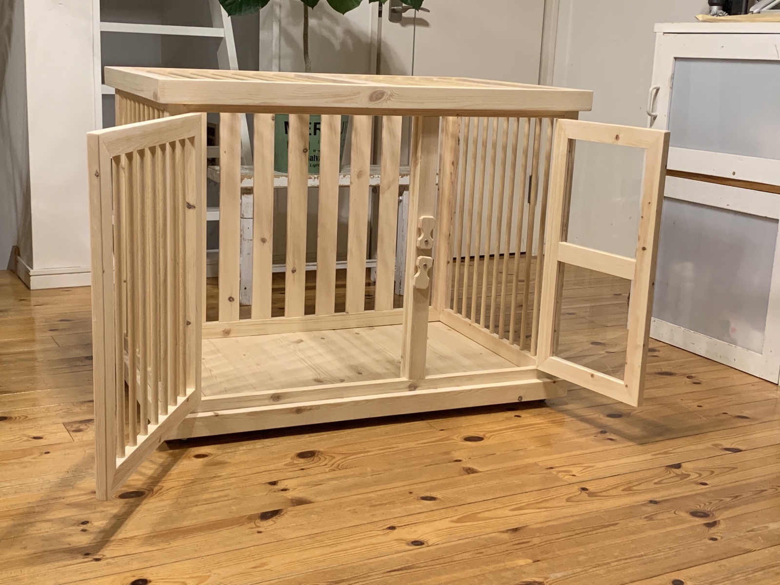 送料無料 ドッグハウス ハンドメイド ウッド素材 木製 犬 ゲージ 犬