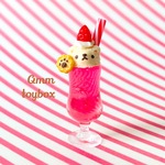 【片耳ピアス/イヤリング・ネックレス】いちごクリームくまソーダ