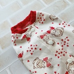 再販🌸 犬服S メルヘンうさぎ レッド バックオープン(背中開き)✨送料無料✨