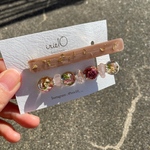 ココアカラー レジン ヘアクリップ ヘアピン バレッタ