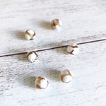 増量中天然石瑪瑙ベージュ×ホワイト8mm 6個⇒8個