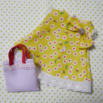 メルちゃんの服（セット）イエロー小鳥花柄