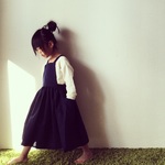 小鳥ワッペンのエプロン子供用