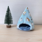 ハムスターのあったかテント⛺ハムスター柄　床ネイビー