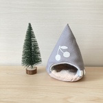 ハムスターのあったかテント⛺チェリー柄　床ピンク