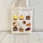 Cafe-sweets☆羊毛刺繍 キャンバストート〜秋色スイーツ🌰🎃