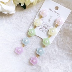 5色のパステルカラー お花ロングアクセサリー