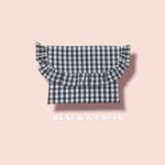 フリルポーチBlack×Check　[M]