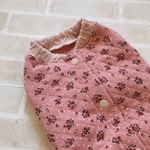 犬服M ベリーピンクのプチフラワー バックオープン(背中開き)✨送料無料✨