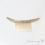 再販148❣ 【人気作品🎄】クレセントコーム🌛バレッタ/クリップ ゴールド 月 星 冬雪featherフェザーコードブレスレット/バレンタインプレゼント刻印揺れるゆらゆら