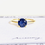 再販5 宝石質アイオライトAAA ラウンドファセットカットリング　11号　マダガスカル産　天然石