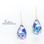 夜闇に蝶(628) ピアス/イヤリング/ノンホールピアス/樹脂ピアス
