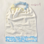 [再販]アニマル柄  1枚からok! タオルエプロン ブルー 男の子 入園準備 保育園 幼稚園 お食事エプロン 一重 二重