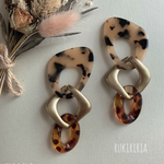 RUKIRIRIA #626  レオパード×チェーンピアス  大ぶりピアス 大ぶりイヤリング 