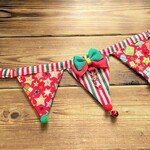 犬・猫の首輪　30～33　cocochanフラッグガーランドチョーカー・クリスマスバージョン