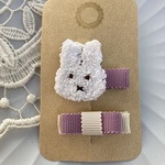 《うさぎ🐰ヘアクリップ》ウサギ🐰リボン2点セット♡ベビーヘアクリップ 　赤ちゃんヘアピン