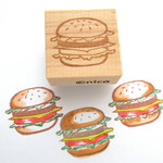 ハンバーガーの消しゴムはんこ