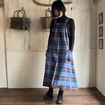 秋色チェックジャンパースカート