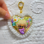 💜パープルリボンのワンコちゃんチャーム