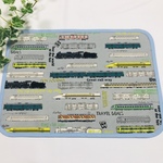 園児用 25×35 アンティークな電車柄 ランチョンマット グレー色 縁どり  男の子用