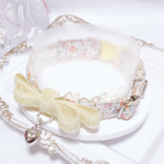 首輪✨イエローオレンジフラワー柄｜ベルベットリボン♡