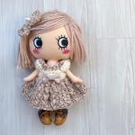 ☆ハンドメイド☆イルメール イーマリー イアンヌちゃん兼用  ワンピース(ベージュ)＆リボンパッチン留2点セット☆