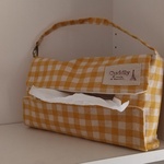 吊り下げ横向きBOXティッシュカバー（からしチェック）