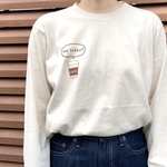 【Lサイズ】『coffee or latte?』ロンT 長袖Tシャツ/ インクカラー　ブラウン