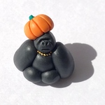 【ハロウィン】かぼちゃゴリラの置物