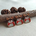 ♪Xmas♪　ペンギントナカイのチャーム　５個セット　X35