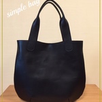 　シンプルトートバッグ（本革・黒）№２