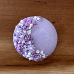 ビーズ刺繍くるみボタン（ヘアゴム/ブローチ）