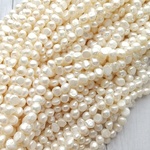 【約7～8mm　1連約34cm】淡水パール　バロック　ホワイト