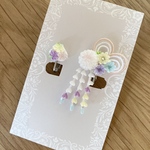 水引とお花のイヤリング