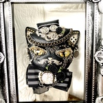 フェイクレザー猫ブローチ スチパン男爵