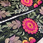  new〈48cmカット済〉💜R10-15 幅約8.3cmインド刺繍リボン