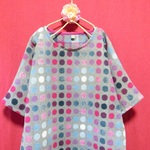 ニット*カラフル 水玉チュニックワンピース gray