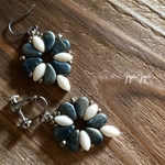【新色＊数量限定】beads earrings - paisley wash denim