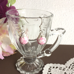 陶器の桜模様ピアス/イヤリング