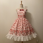 【SALE】チェリーパフェギンガムドレス　ピンク