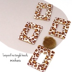 beige(4個入) Leopard rectangle beads