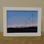 油絵原画『夜明け空』　額縁付き