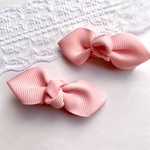 【送料無料/2コ】ベビー&キッズ　ヘアクリップ　リボン×2個