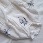 【Mサイズ　リネン刺繍ブラウス】Delftware  White