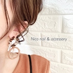 No.138 六角レオパード×くすみピンクフープ　ピアス or イヤリング