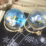 Crescent glass moonリング